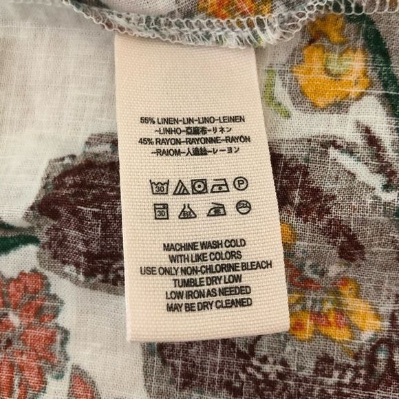 Free People Summer in Tulum Cream Floral Bow Tie Back Printed Top size Medium - Picture 11 of 14